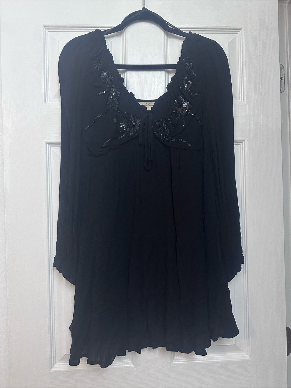 Chelsea & Violet Mini Dress Beaded Black Size Small
